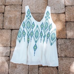 White diamond print tank